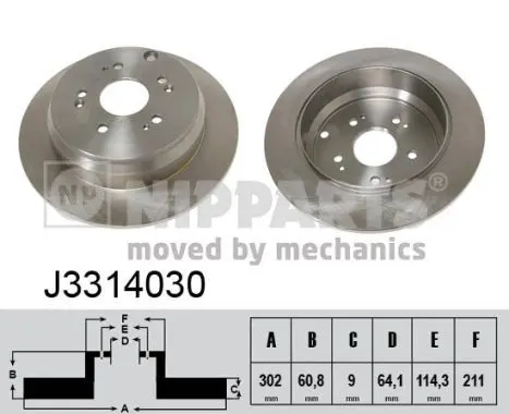 Handler.Part Brake disc NIPPARTS J3314030 1