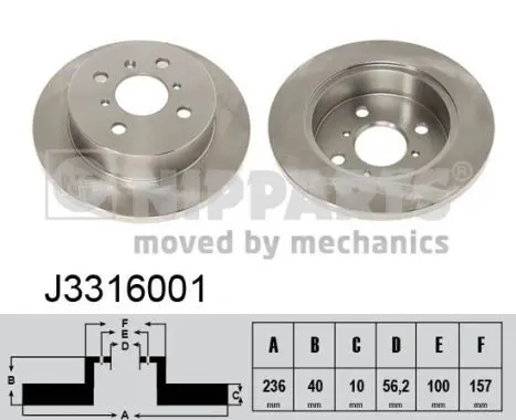 Handler.Part Brake disc NIPPARTS J3316001 1