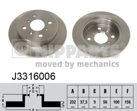 Handler.Part Brake disc NIPPARTS J3316006 1