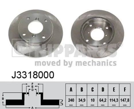 Handler.Part Brake disc NIPPARTS J3318000 1