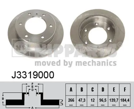 Handler.Part Brake disc NIPPARTS J3319000 1