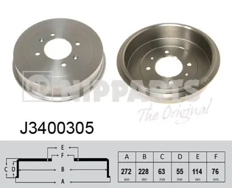 Handler.Part Brake drum NIPPARTS J3400305 1