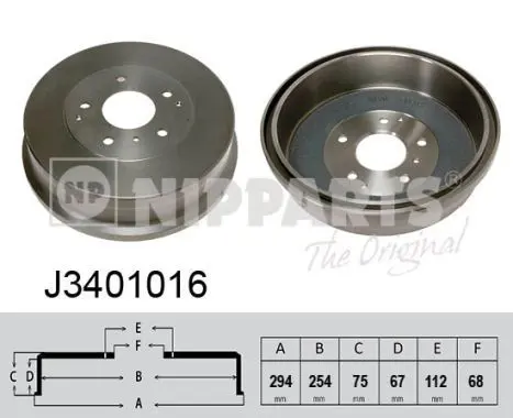 Handler.Part Brake drum NIPPARTS J3401016 1