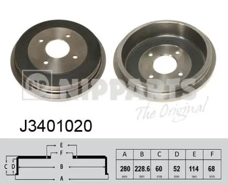 Handler.Part Brake drum NIPPARTS J3401020 1