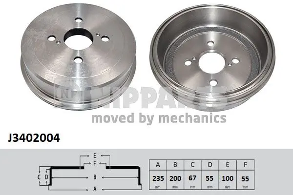 Handler.Part Brake drum NIPPARTS J3402004 1