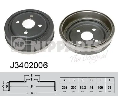 Handler.Part Brake drum NIPPARTS J3402006 1