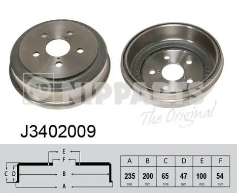 Handler.Part Brake drum NIPPARTS J3402009 1