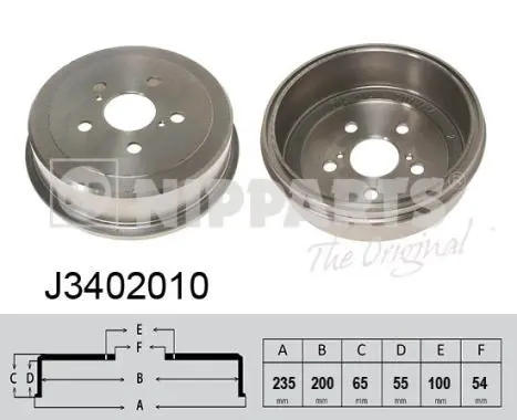 Handler.Part Brake drum NIPPARTS J3402010 1