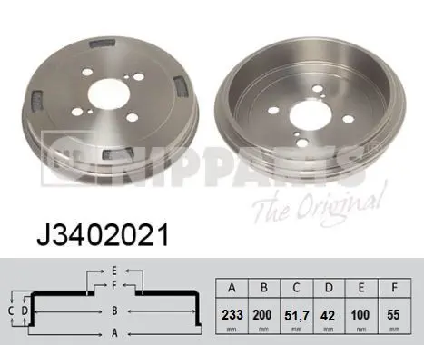 Handler.Part Brake drum NIPPARTS J3402021 1