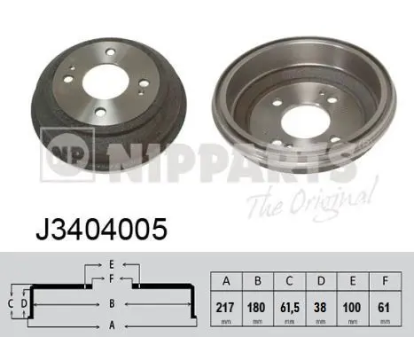 Handler.Part Brake drum NIPPARTS J3404005 1