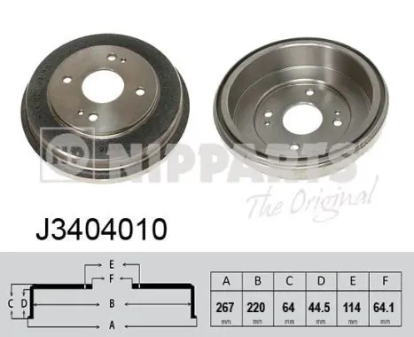 Handler.Part Brake drum NIPPARTS J3404010 1