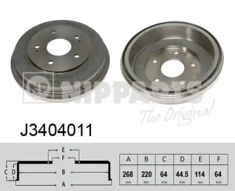 Handler.Part Brake drum NIPPARTS J3404011 1