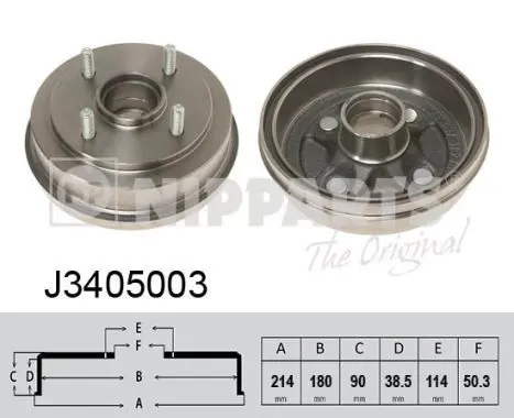 Handler.Part Brake drum NIPPARTS J3405003 1