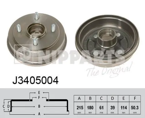 Handler.Part Brake drum NIPPARTS J3405004 1