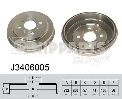 Handler.Part Brake drum NIPPARTS J3406005 1