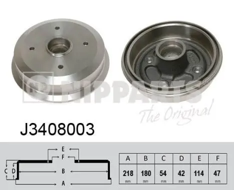 Handler.Part Brake drum NIPPARTS J3408003 1