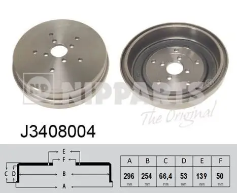 Handler.Part Brake drum NIPPARTS J3408004 1