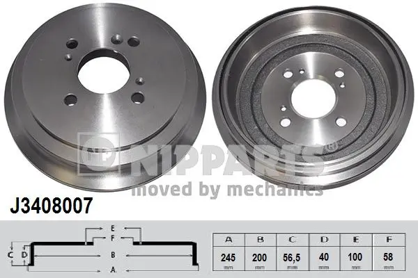 Handler.Part Brake drum NIPPARTS J3408007 1