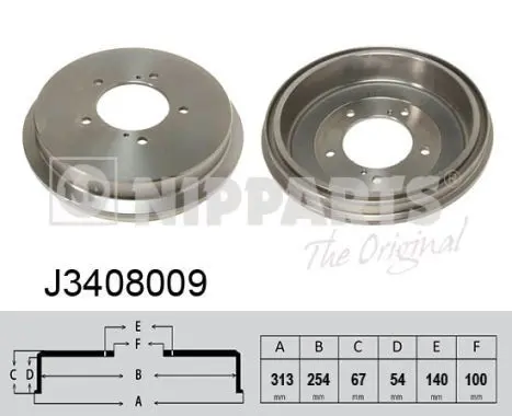 Handler.Part Brake drum NIPPARTS J3408009 1