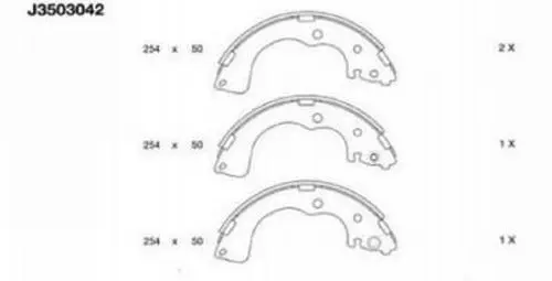 Handler.Part Brake shoe set NIPPARTS J3503042 1