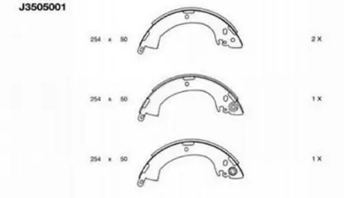 Handler.Part Brake shoe set NIPPARTS J3505001 1