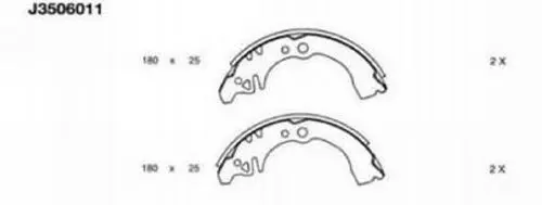 Handler.Part Brake shoe set NIPPARTS J3506011 1