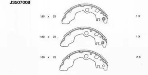 Handler.Part Brake shoe set NIPPARTS J3507008 1