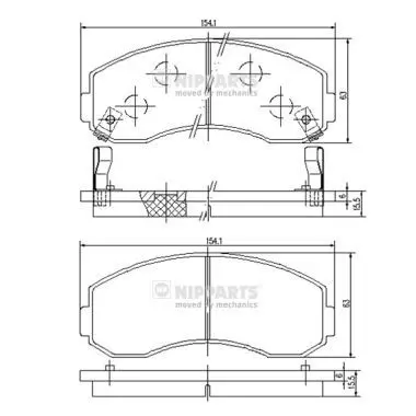 Handler.Part Brake pad set, disc brake NIPPARTS J3600101 1