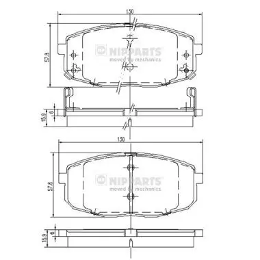 Handler.Part Brake pad set, disc brake NIPPARTS J3600319 1