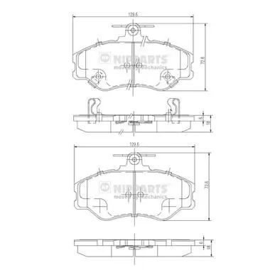 Handler.Part Brake pad set, disc brake NIPPARTS J3600513 1