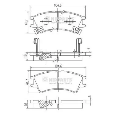 Handler.Part Brake pad set, disc brake NIPPARTS J3600524 1