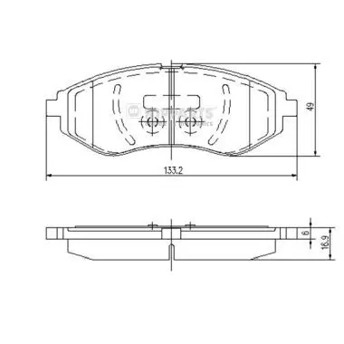 Handler.Part Brake pad set, disc brake NIPPARTS J3600911 1