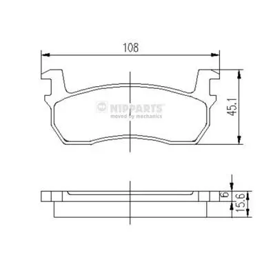 Handler.Part Brake pad set, disc brake NIPPARTS J3601003 1