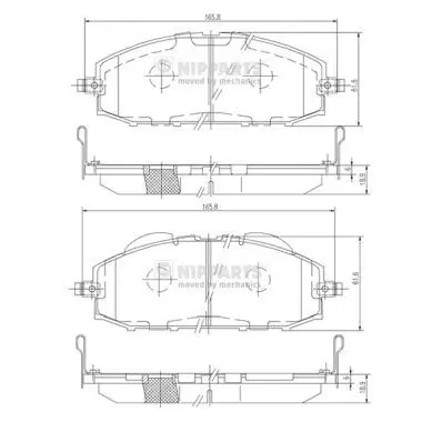 Handler.Part Brake pad set, disc brake NIPPARTS J3601070 1