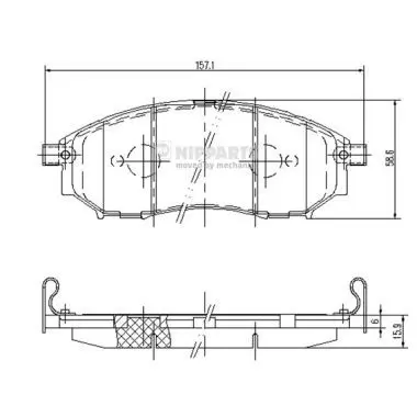 Handler.Part Brake pad set, disc brake NIPPARTS J3601094 1