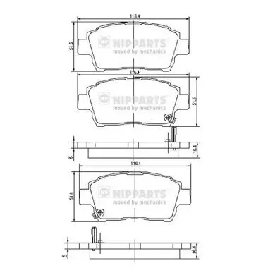 Handler.Part Brake pad set, disc brake NIPPARTS J3602088 1