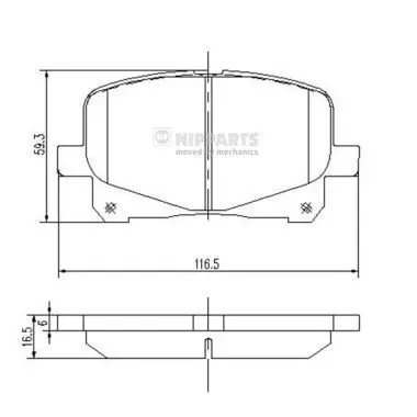 Handler.Part Brake pad set, disc brake NIPPARTS J3602090 1