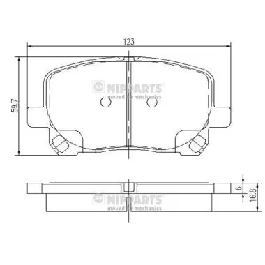 Handler.Part Brake pad set, disc brake NIPPARTS J3602096 1