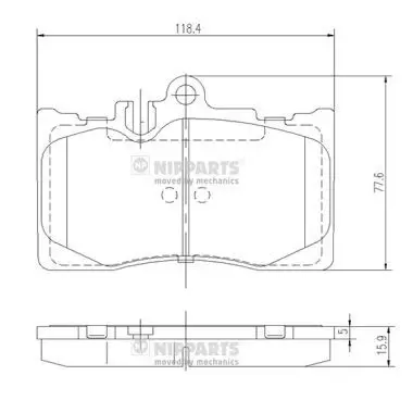 Handler.Part Brake pad set, disc brake NIPPARTS J3602111 1