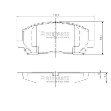 Handler.Part Brake pad set, disc brake NIPPARTS J3602118 1