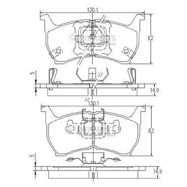 Handler.Part Brake pad set, disc brake NIPPARTS J3603001 1