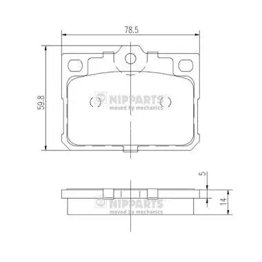 Handler.Part Brake pad set, disc brake NIPPARTS J3603010 1