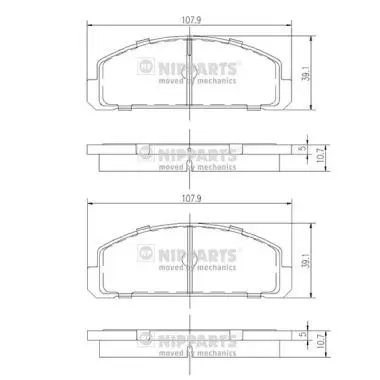 Handler.Part Brake pad set, disc brake NIPPARTS J3603014 1