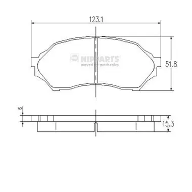 Handler.Part Brake pad set, disc brake NIPPARTS J3603047 1