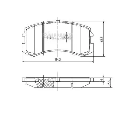 Handler.Part Brake pad set, disc brake NIPPARTS J3605048 1