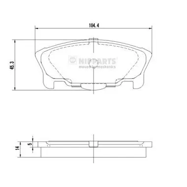 Handler.Part Brake pad set, disc brake NIPPARTS J3606016 1