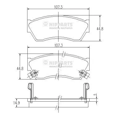 Handler.Part Brake pad set, disc brake NIPPARTS J3608005 1