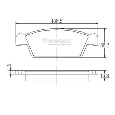 Handler.Part Brake pad set, disc brake NIPPARTS J3608015 1