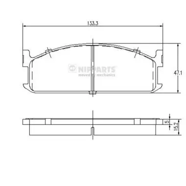 Handler.Part Brake pad set, disc brake NIPPARTS J3609002 1