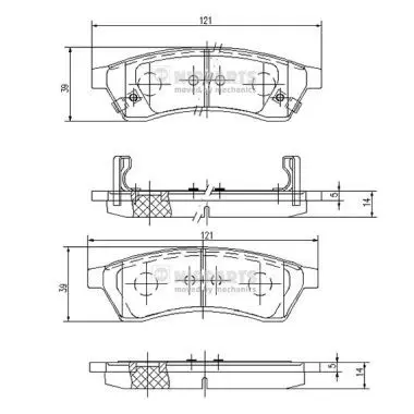 Handler.Part Brake pad set, disc brake NIPPARTS J3610904 1